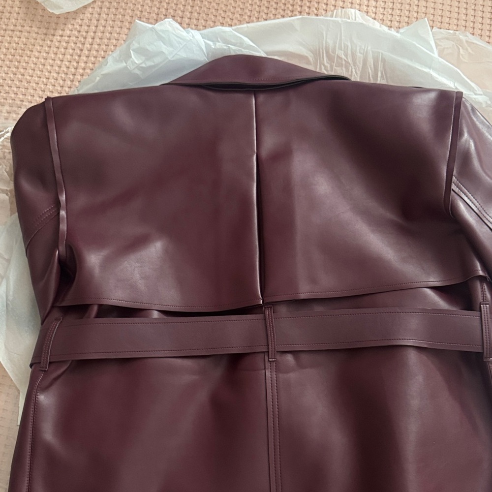 Naked Wardrobe Burgundy Leather Jacket - Picture 3 of 3